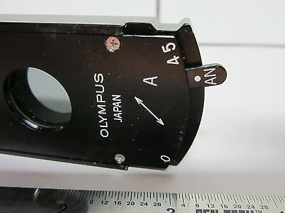 MICROSCOPE PART POLARIZER SLIDE OLYMPUS JAPAN NICE  POL OPTICS BIN#B1-R-16