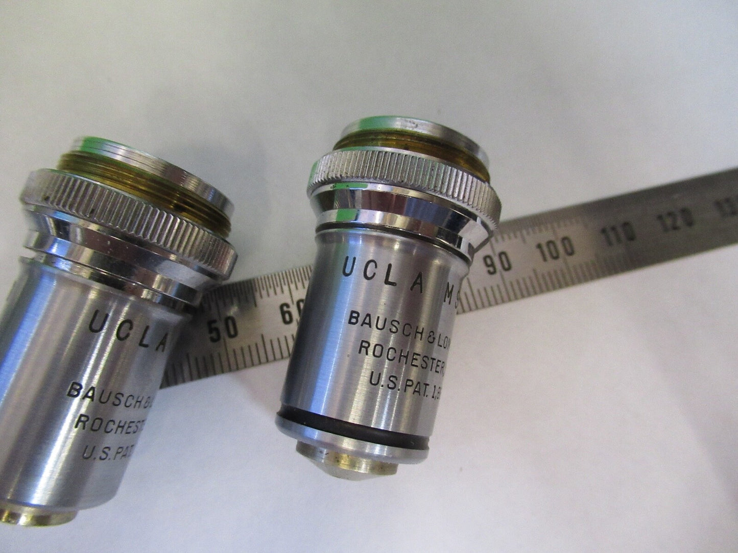 LOT OBJECTIVES UCLA BAUSCH LOMB SPENCER MICROSCOPE PART AS PICTURED Q7-B-40