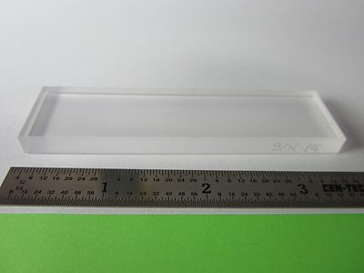 OPTICAL SPECIAL PRECISION GLASS SLAB POLISHED + FROSTED LASER OPTICS BIN#36-21