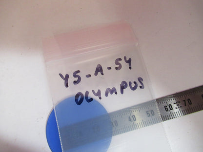 OPTICAL GLASS OLYMPUS BLUE FILTER MICROSCOPE PART OPTICS AS PICTURED Y5-A-54