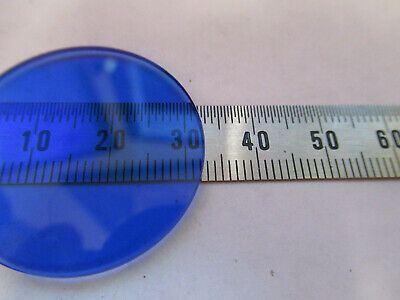 OPTICAL GLASS BLUE FILTER MICROSCOPE PART OPTICS AS PICTURED #93-A-36