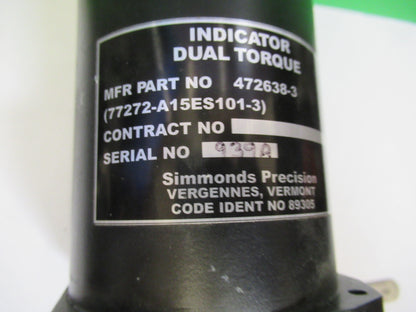 Sikorsky Indicator Torque Simmonds 472638-3 Aircraft Part