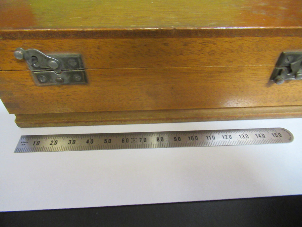 EMPTY WOOD BOX LEITZ WETZLAR GERMANY POL MICROSCOPE PART AS PICTURED Q7-A-19