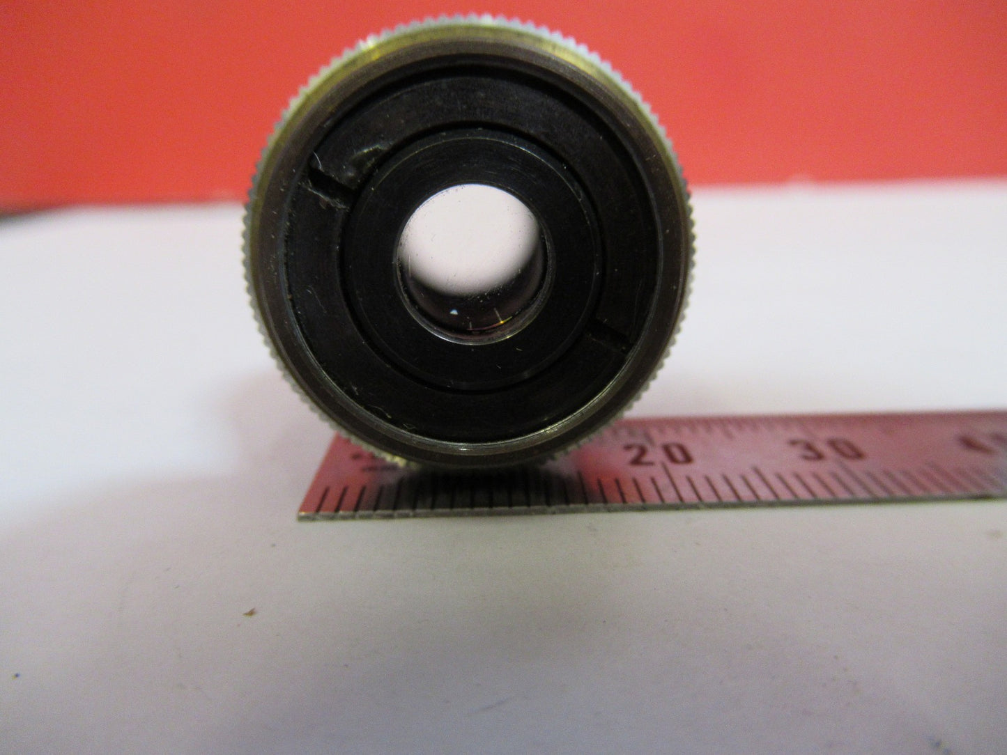 BAUSCH LOMB 5X    /215mm OBJECTIVE LENS MICROSCOPE PART AS PICTURED T5-A-28