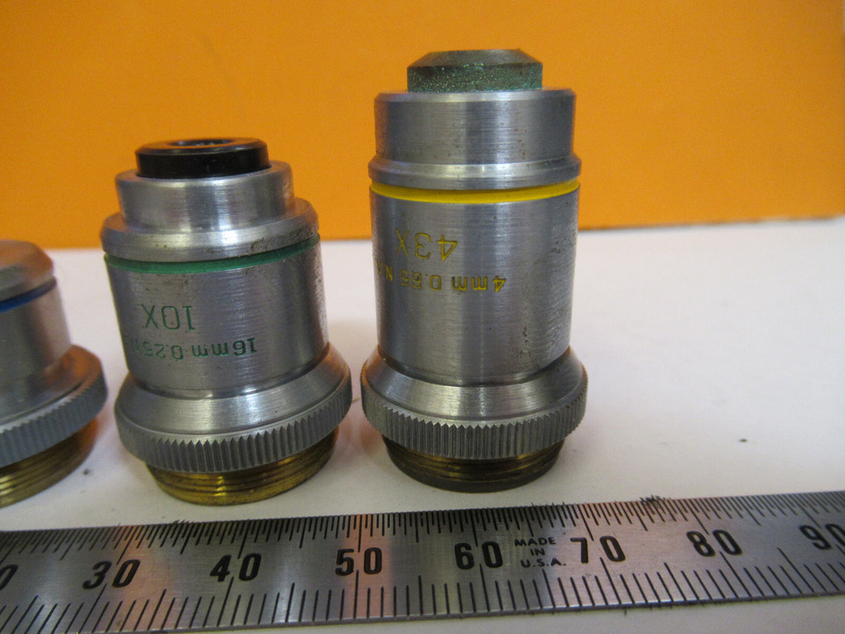 LOT BAUSCH LOMB OBJECTIVES OPTICS MICROSCOPE PART AS PICTURED S4-B-36