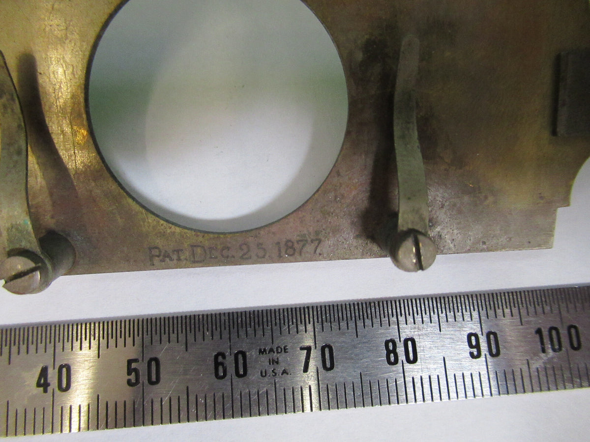 Antique Brass Bausch & Lomb 1870's Stage Clip Microscope Part