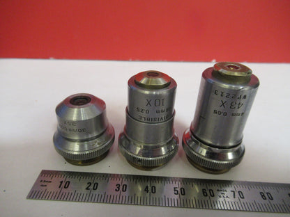 LOT BAUSCH LOMB OBJECTIVE 3.5X 10X 43X  3 ea  OPTICS MICROSCOPE PART T9-A-27