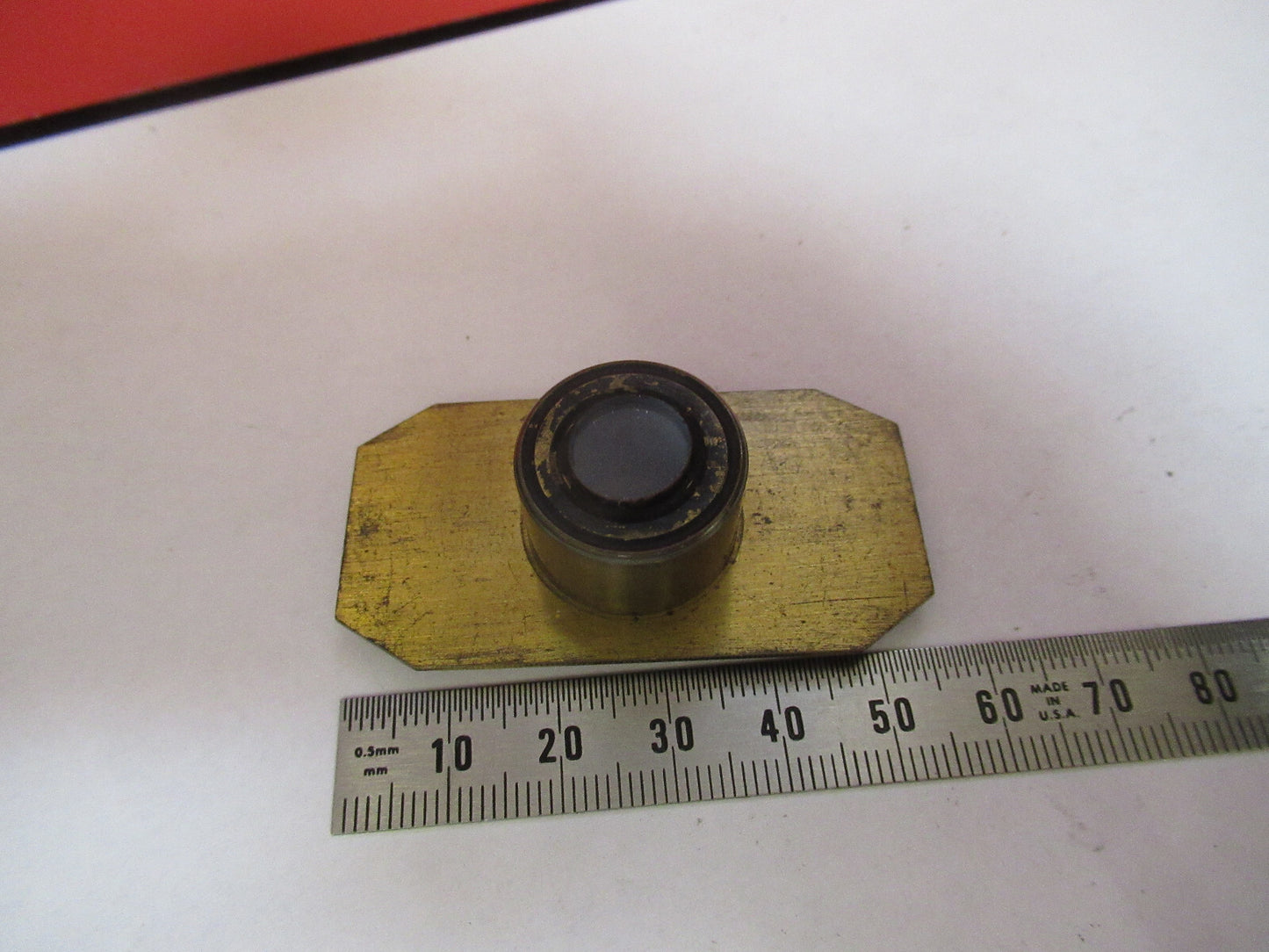 ANTIQUE BRASS COMPRESSORIUM STAGE LONDON MICROSCOPE PART AS PICTURED F8-A-46