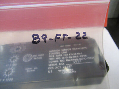 COLLECTABLE TELEDYNE ALTITUDE SENSOR PARACHUTE AS PICTURED &B9-FT-22