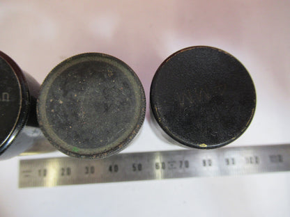LOT 3EA ANTIQUE BRASS CANISTER OBJECTIVE  MICROSCOPE PART AS PICTURED S3-B-10