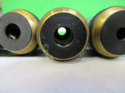 LOT OLYMPUS JAPAN OBJECTIVE 4X 10X 40X 100X MICROSCOPE PART AS PICTURED X4-A-29
