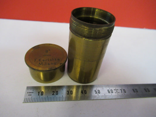 Koristka Milan Italy Antique Brass Empty Can Microscope Part