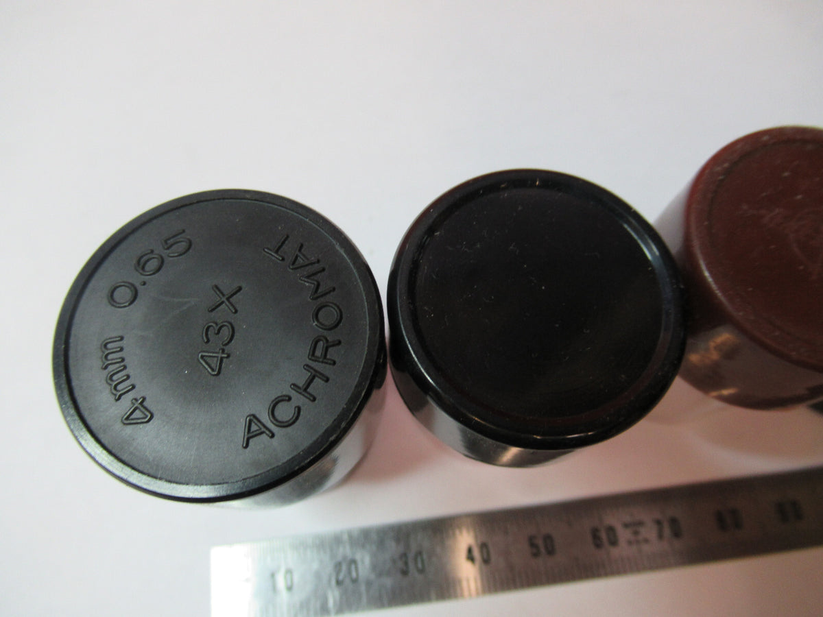 ANTIQUE LOT OBJECTIVE CANISTERS MICROSCOPE PART OPTICS AS PICTURED X3-B-62
