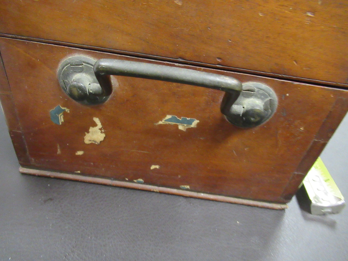 ANTIQUE WOOD CABINET EMPTY HENRY CROUCH UK MICROSCOPE PART ta-5