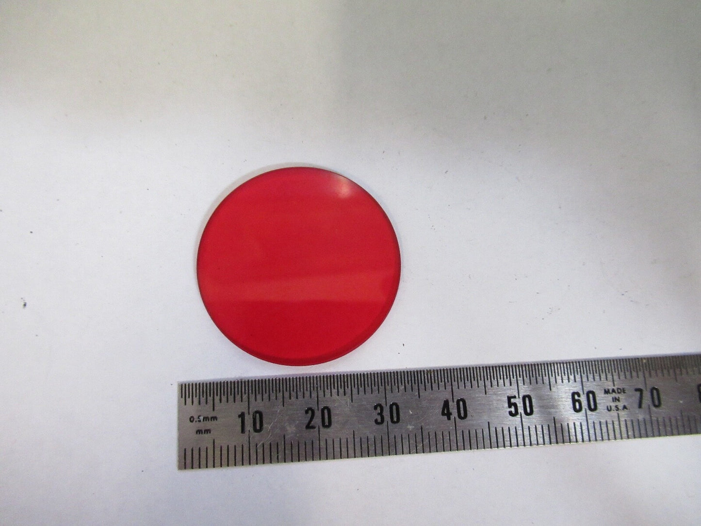 BAUSCH LOMB RED GLASS FILTER OPTICS MICROSCOPE PART AS PICTURED 18-ft-36