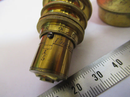 ANTIQUE BRASS RJ BECK LONDON "1/5" OBJECTIVE MICROSCOPE AS PICTURED &F8-A-82