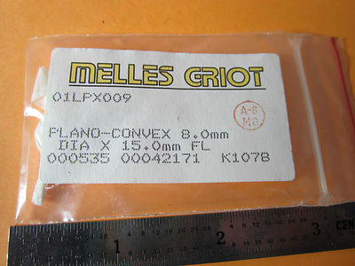 OPTISCHE MELLES-GRIOT-LINSE 8 mm DURCHMESSER FL 15 mm LASEROPTIK BIN#D7