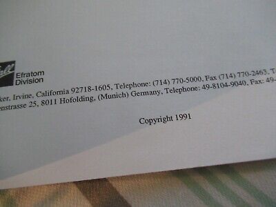 COLLECTABLE RARE EFRATOM RUBIDUM FREQUENCY STANDARD HANDBOOK 1991 AS PIC &BIBLI