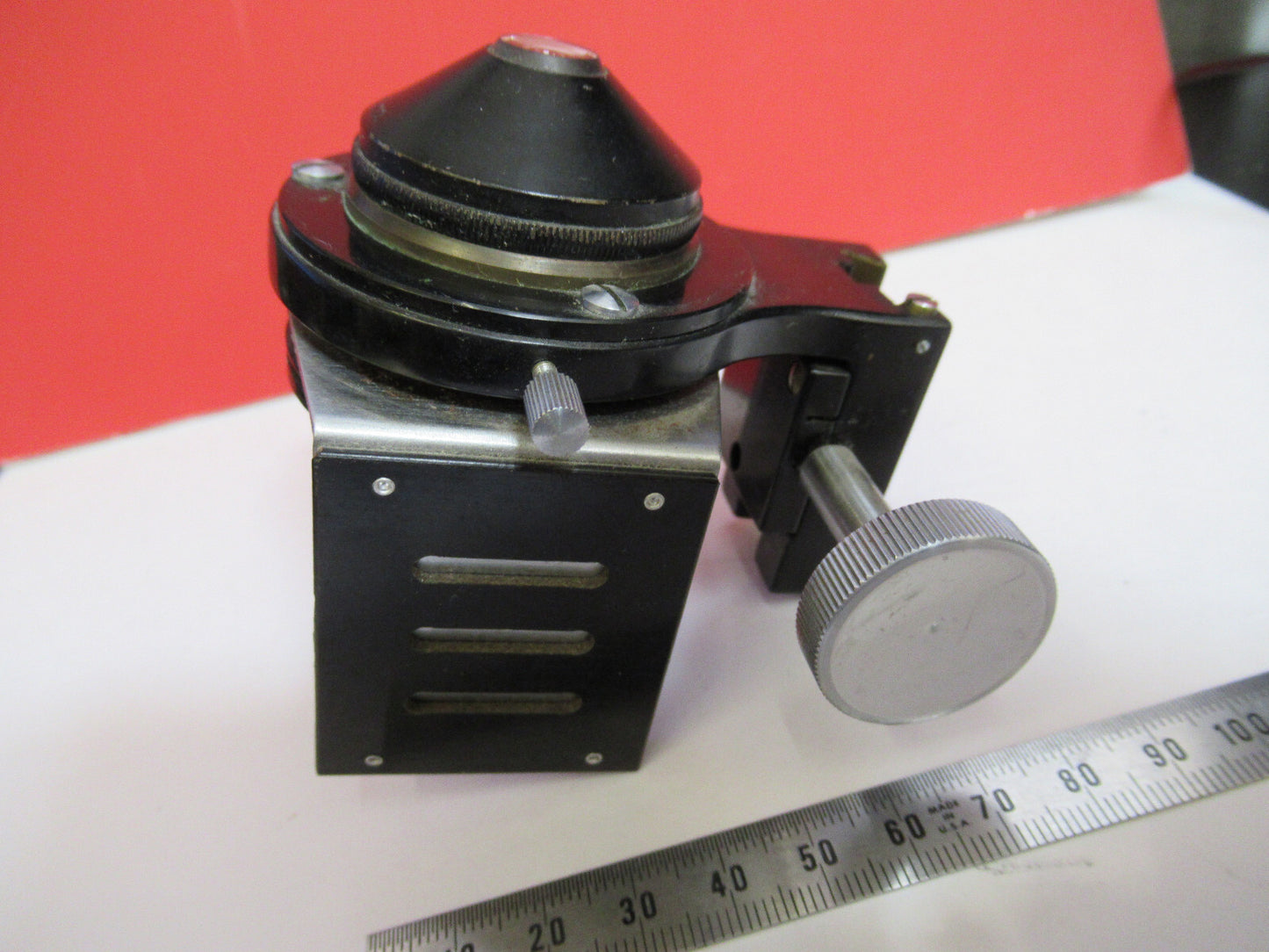BAUSCH LOMB CONDENSER + IRIS ASSEMBLY MICROSCOPE PART AS PICTURED Q2-112