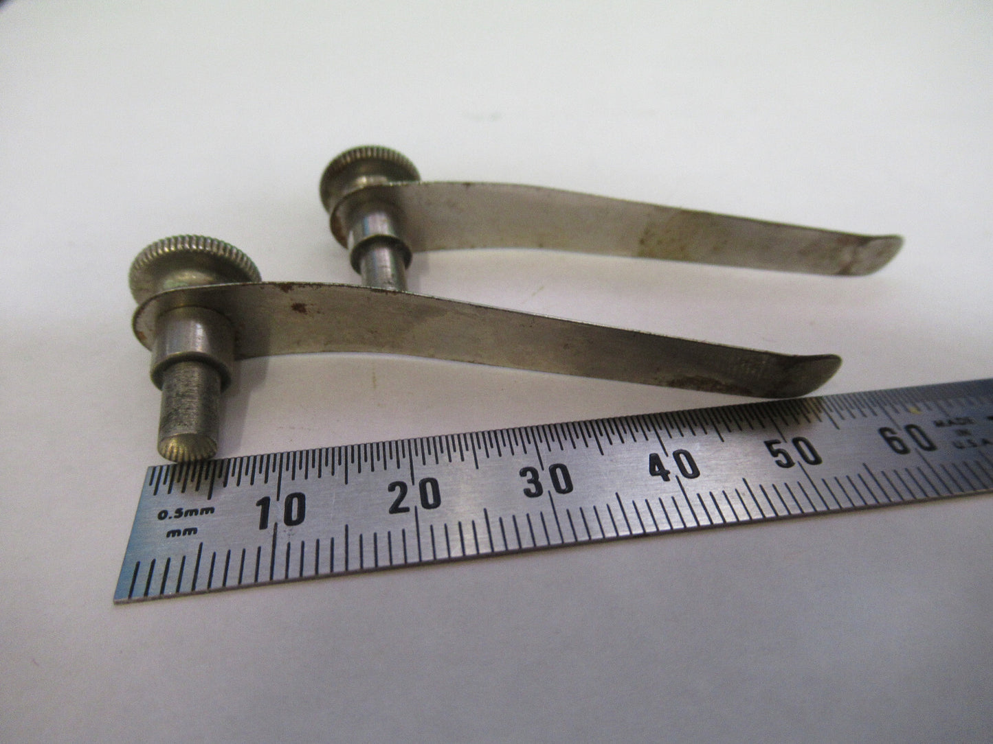 Pair Clips Antique Spencer Lens Co. American Optical Co. Microscope Part