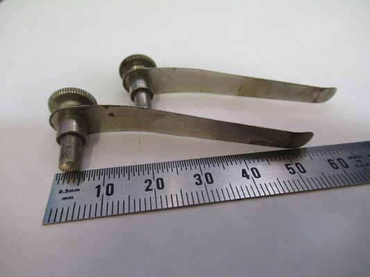 Pair Clips Antique Spencer Lens Co. American Optical Co. Microscope Part