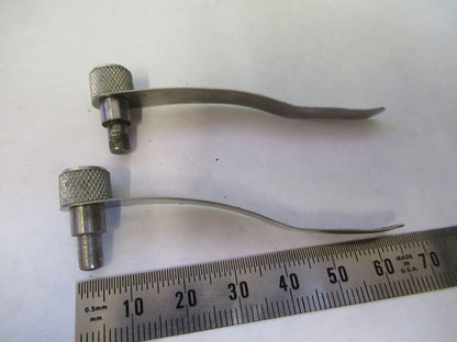 AO SPENCER PAIR CLIPS STAGE MICROSCOPE PART OPTICS AS PICTURED S1-B-15