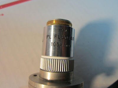 LEITZ WETZLAR GERMANY MICROSCOPE OBJECTIVE 100X FLUOTAR OPTICS BIN#A1-29