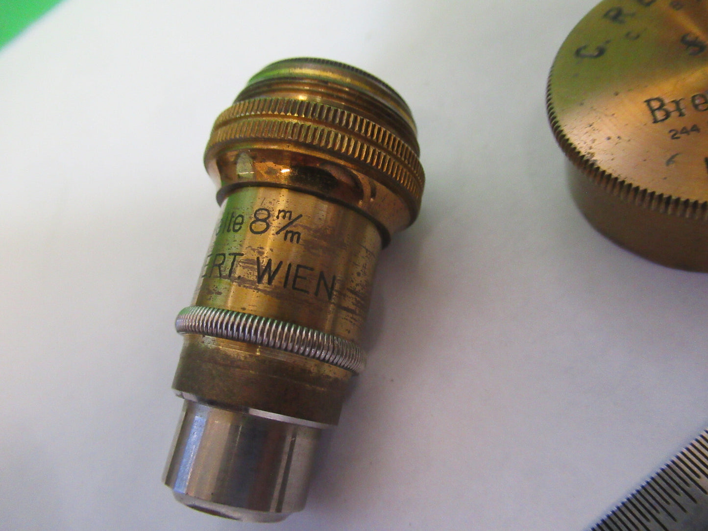 ANTIQUE REICHERT BAKER 8mm OBJECTIVE RARE MICROSCOPE PART AS PICTURED R2-B-22