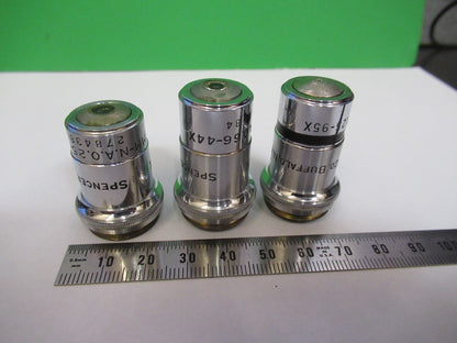 LOT 3 ea OBJECTIVES SPENCER AO MICROSCOPE PART AS PICTURED &R4-A-47