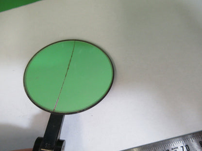 ANTIQUE BAUSCH LOMB MIRROR [cracked] OPTICS MICROSCOPE PART AS PICTURED P2-B-65