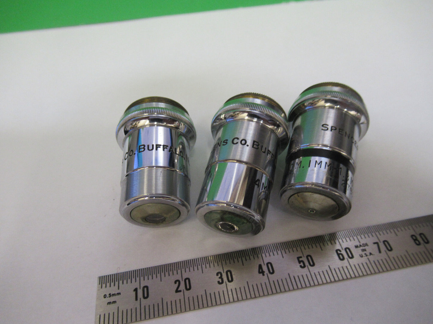 LOT 3 ea OBJECTIVES SPENCER AO MICROSCOPE PART AS PICTURED &R4-A-47