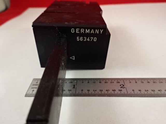 MICROSCOPE PART FILTER SLIDE IRIS DIAPHRAGM LEITZ GERMANY OPTICS AS IS #X9-A-55B