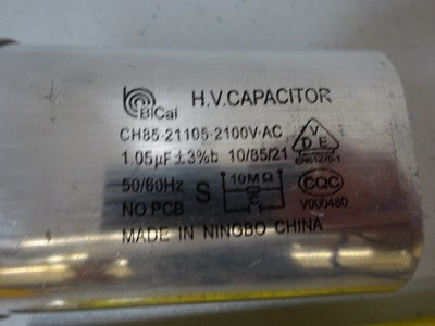 MICROWAVE CAPACITOR 2100 VOLTS 1.05 micro FARADS HIGH VOLTAGE AS IS BIN#TD-1