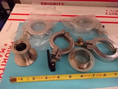High Vacuum Clamps Fixtures Adapters Lot
