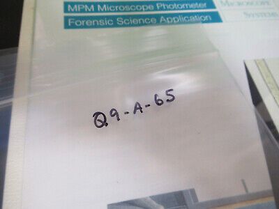 ORIGINAL FORENSIC SCIENCE BOOKLET ZEISS MICROSCOPE PART AS PICTURED Q9-A-65