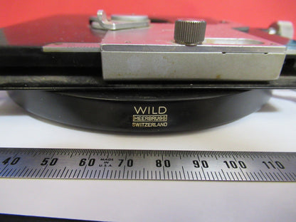 WILD SWISS HEERBRUGG STAGE TABLE XY ROTATES MICROSCOPE PART AS PICTURED V7-A-72