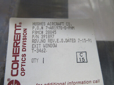Optical Hughes Aircraft Coated High End Glass Optics Coherent