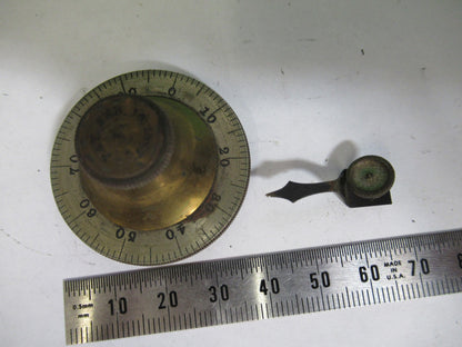 Antique Bausch & Lomb Set of Brass Knob Microscope Part