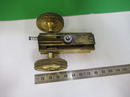 ANTIQUE BRASS LEITZ GERMANY STAGE KNOBS MICROSCOPE PART AS PICTURED V3-A-32