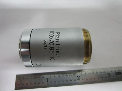 OPTICAL MICROSCOPE POLYVAR REICHERT LEICA OBJECTIVE 100X FLUOR OPTICS BIN#A3-H-2