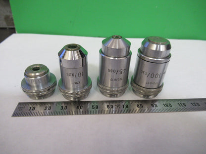 Lot Ernst Leitz Germany Objective 3.5X 10X 45X 100X Microscope Part