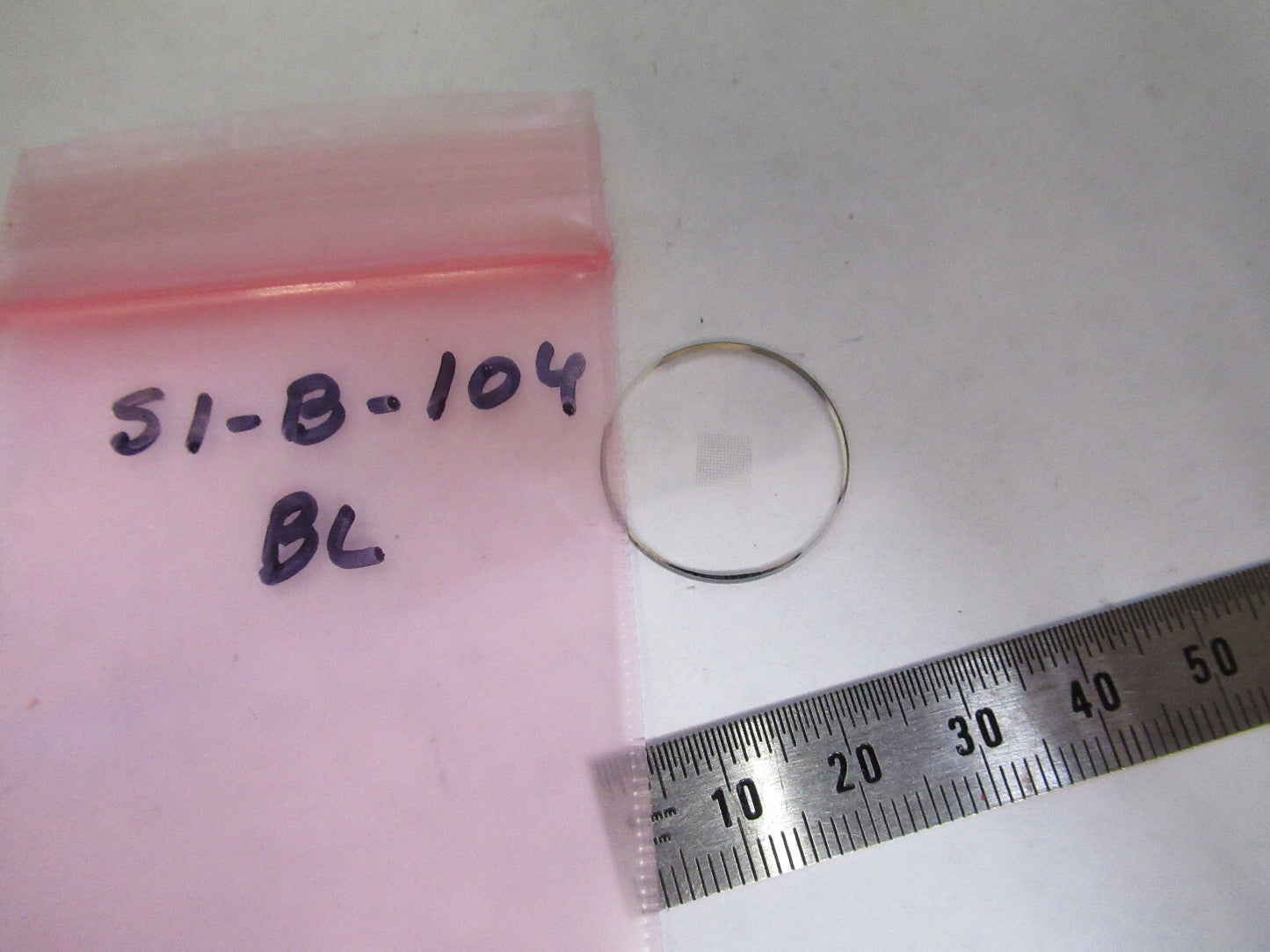 RETICLE GRID SQUARE BAUSCH LOMB OPTICS  MICROSCOPE PART AS PICTURED S1-B-104