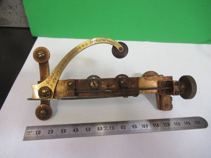 Antique J. J. Swift & Son London Brass Stage Clips Xy Microscope Part