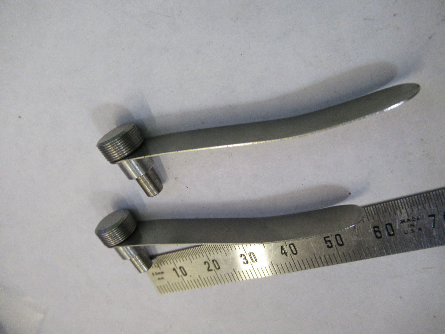 ANTIQUE BAUSCH LOMB PAIR CLIPS STAGE MICROSCOPE PART AS PICTURED X2-A-20