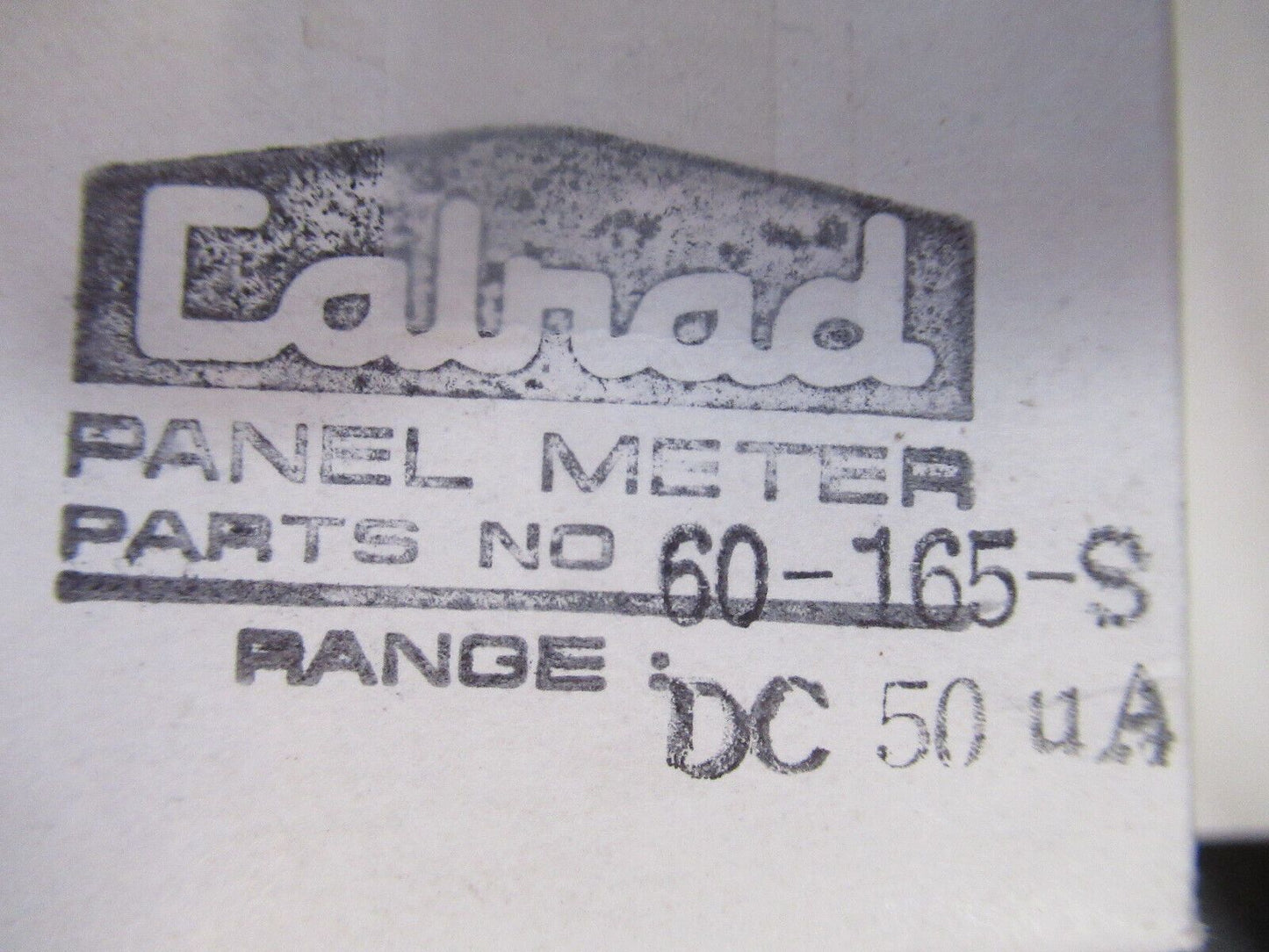 CALRAD PANEL METER DISPLAY PN 60-165-S DC 50uA BIAS VOLTAGE AS PICTURED #R1-A-50