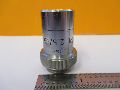 Ernst Leitz Germany Objective Pl 2.5X /170 Microscope Part Optics AS Pic