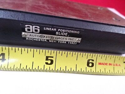 LINEAR POSITIONING SLIDE STAGE TABLE AUTOMATION GAGES AS PICTURED &IL-74-25