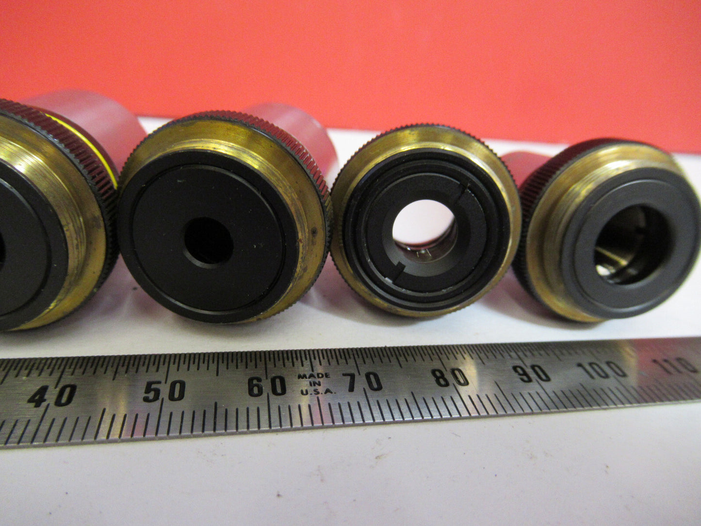 Olympus Japan Lot 100X 40X 10X 4X Microscope Part Objective