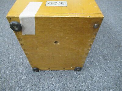 EMPTY WOOD CABINET OLYMPUS JAPAN MICROSCOPE PART WITHOUT KEY AS PICTURED & TB-5