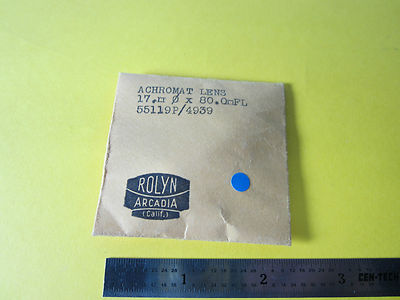 Optical Achromat Lens 17 mm diameter Fl 80 mm Laser Optics